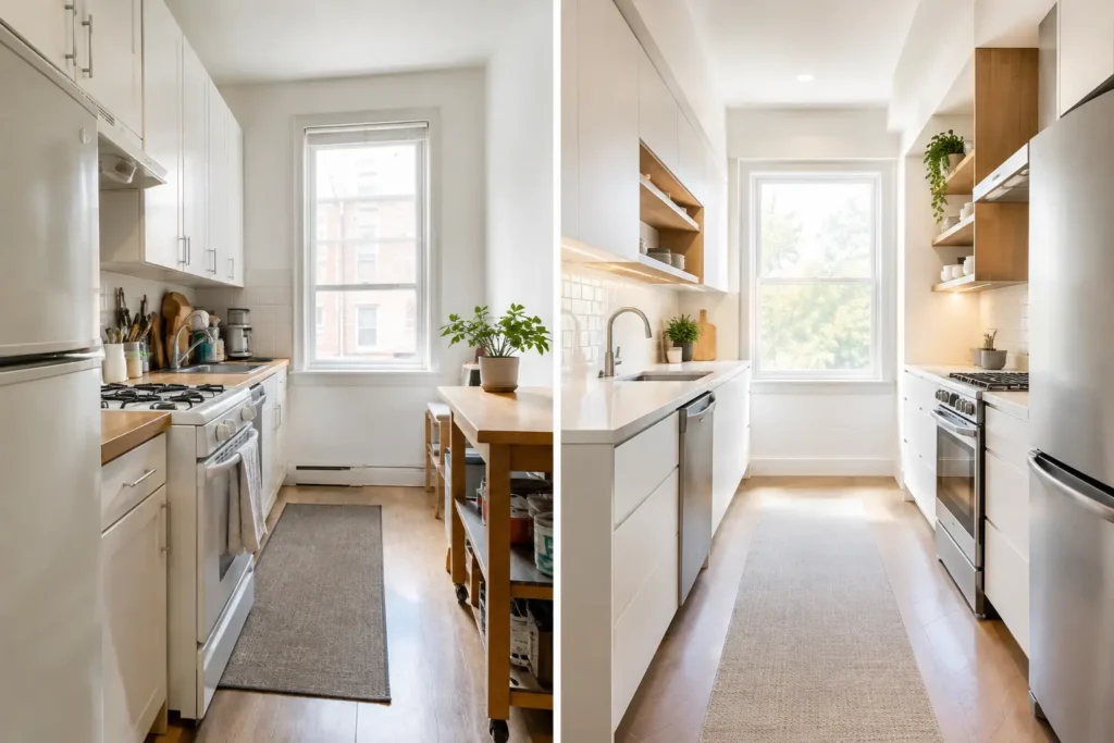 Compact Kitchen Transformation for More Room