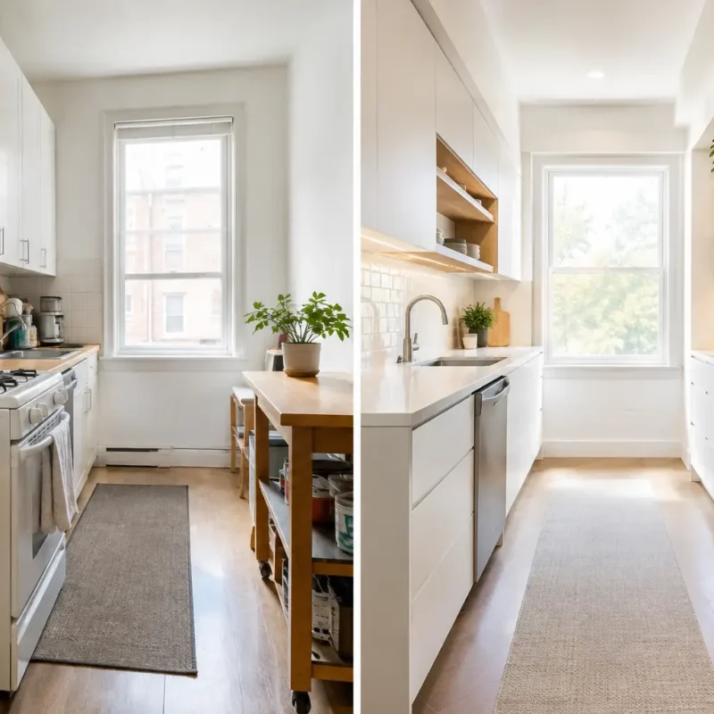 Compact Kitchen Transformation for More Room